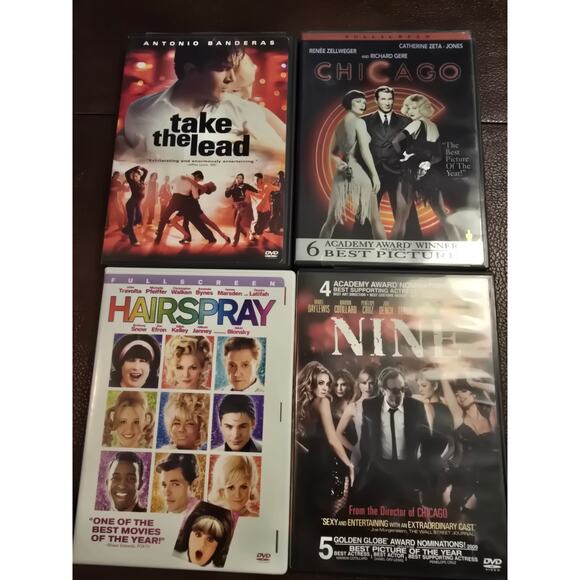 Bundle of 4 DVDS Take the Lead/Chicago/Hairspray/Nine - Picture 1 of 4